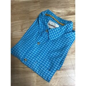 Mens Simms Fishing Short Sleeve‎ Button Down Performance Shirt- XL